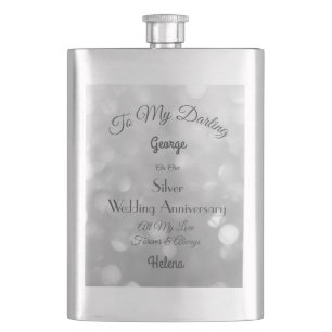 Silver Wedding Anniversary Classic Flasche Flachmann