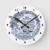 Silver Wedding Anniversary Clock Runde Wanduhr (Vorderseite)