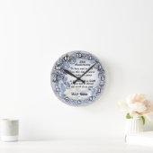 Silver Wedding Anniversary Clock Runde Wanduhr (Zuhause)