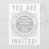 Silver Wedding Anniversary Party Einladungspostkarte (Vorderseite)