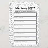 Silver Wedding Anniversary Party Game (Vorne/Hinten)