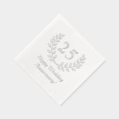Silver Wedding Anniversary Wreath Custom Number Servietten Mit Folie (Rechts)