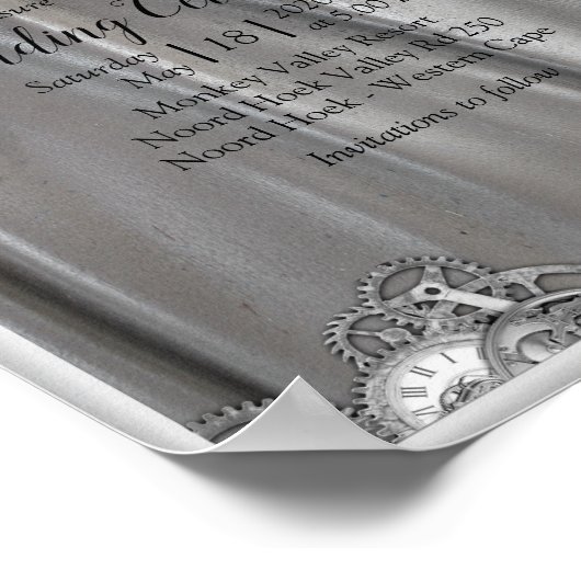 Silver Wedding Announcement Poster (Ecke)