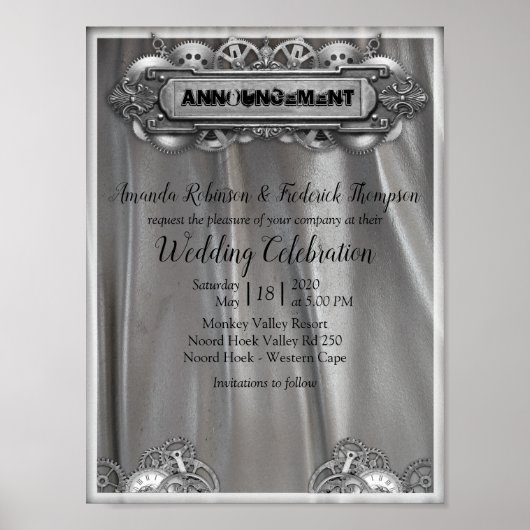 Silver Wedding Announcement Poster (Vorne)