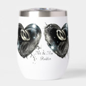 Silver Wedding Bands Liebe Inside Kristallherz (Vorderseite)