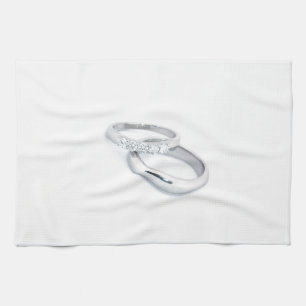 Silver Wedding Bands Save the Date Handtuch