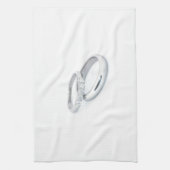 Silver Wedding Bands Save the Date Handtuch (Vertikal)