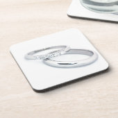 Silver Wedding Bands Save the Date Untersetzer (Linke Seite)