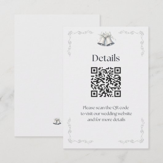 Silver Wedding Bells Details Enclosure Begleitkarte (Vorne/Hinten)