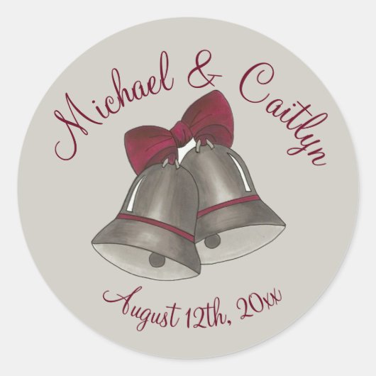 Silver Wedding Bells Verlobung Save the Date Runder Aufkleber (Vorderseite)