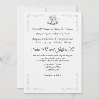 Silver Wedding Bells Wedding Invitation Einladung