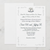 Silver Wedding Bells Wedding Invitation Einladung (Vorne/Hinten)
