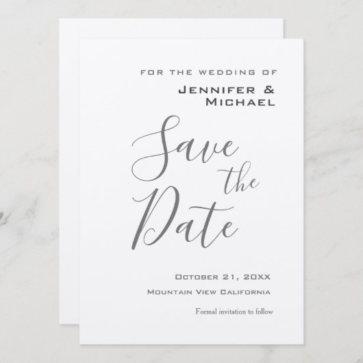 Silver Wedding Beruflich Minimalistisch modern Save The Date (Vorne/Hinten)