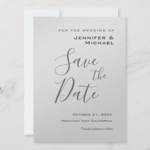 Silver Wedding Beruflich Minimalistisch modern Save The Date