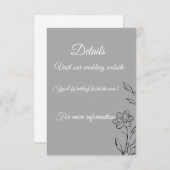 Silver Wedding Details Card – Editable 3.5x5 Weddi Begleitkarte (Vorne/Hinten)