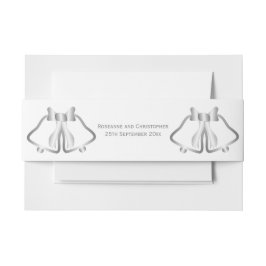Silver Wedding Einladung Bauch Band Bells Ribbon