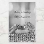 Silver Wedding Eleganname Date Script Mini Weinetikett (Einzelnes Label)