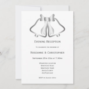 Silver Wedding Empfang Einladung Glocken Ribbon