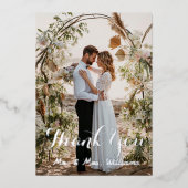 Silver Wedding Foto Flat Vielen Dank Karten (Vorderseite)