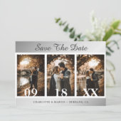 Silver Wedding Foto speichert die Datumskarten Save The Date (Stehend Vorderseite)