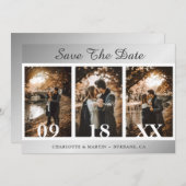 Silver Wedding Foto speichert die Datumskarten Save The Date (Vorne/Hinten)
