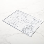Silver Wedding Gown Elegantes Brautparty Folieneinladung (Gedreht)