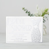 Silver Wedding Gown Elegantes Brautparty Folieneinladung (Stehend vorne)