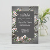 Silver Wedding Jubiläum - 25 Jahre Einladung (Stehend Vorderseite)