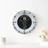Silver Wedding Jubiläum 25 Jahre Personalisiert Große Wanduhr (Zuhause)