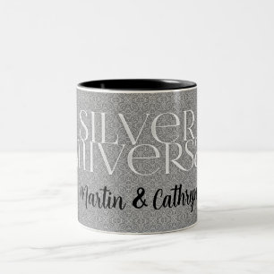 Silver Wedding Jubiläum 25. Zweifarbige Tasse