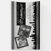 Silver Wedding Jubiläum Art Deco Gatsby Fotos Banner (Vertikal)
