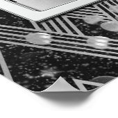 Silver Wedding Jubiläum Art Deco Party Willkommen Poster (Ecke)