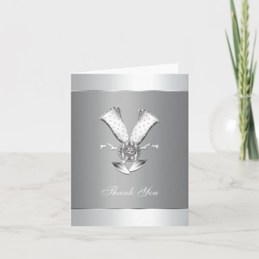 Silver Wedding Jubiläum Danke Karten (Vorderseite)