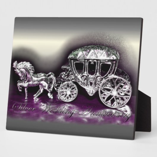 Silver Wedding Jubiläum mit einem Silbertrainer Fotoplatte (Seite)