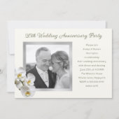 Silver Wedding Jubiläum Orchids Fotovorlage Einladung (Vorderseite)