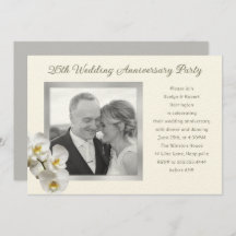 Silver Wedding Jubiläum Orchids Fotovorlage