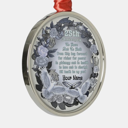 Silver Wedding Jubiläum Ornament (Rechts)