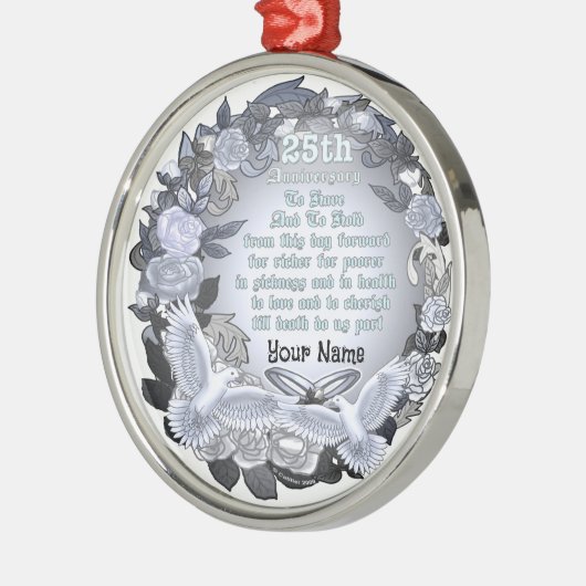 Silver Wedding Jubiläum Ornament (Links)