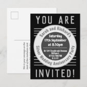 Silver Wedding Jubiläum Party Einladung Postca (Vorne/Hinten)