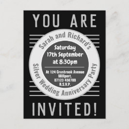 Silver Wedding Jubiläum Party Einladung Postca