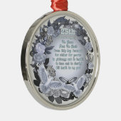 Silver Wedding Jubiläum Premium Round Ornament (Rechts)