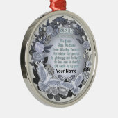 Silver Wedding Jubiläum Premium Round Ornament Aus Metall (Rechts)