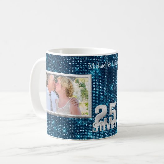 Silver Wedding Jubiläumsfoto Template Kaffeetasse (Vorderseite Links)