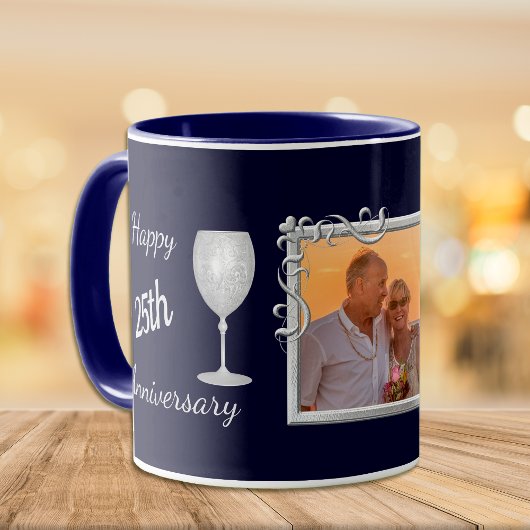 Silver Wedding Jubiläumsfoto Template Tasse