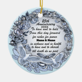 Silver Wedding Jubiläumsschmuck Keramik Ornament