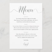 Silver Wedding Menu Card Menükarte (Vorderseite)
