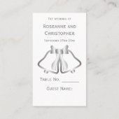 Silver Wedding Place Setzen Card Glocken Ribbon Platzkarte (Rückseite)