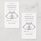 Silver Wedding Place Setzen Card Glocken Ribbon Platzkarte (Vorne/Hinten)
