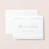 Silver Wedding Platzkarte Border Folienkarte (Vorderseite mit Umschlag)