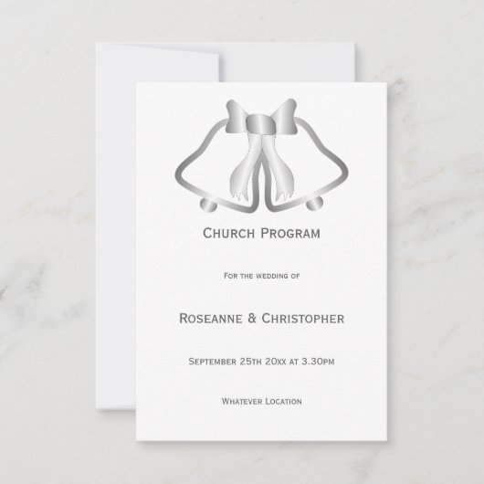 Silver Wedding Program Bells and Ribbon (Vorderseite)